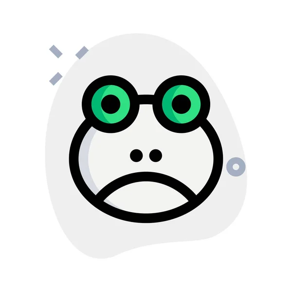 Traurige Kröte Stirnrunzeln Bildliche Darstellung Chat Emoticon — Stockvektor