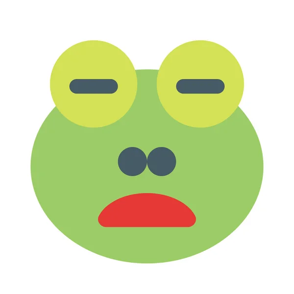 Frosch Emoji Runzelt Bei Geschlossenen Augen Die Stirn — Stockvektor