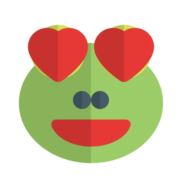 Ευτυχισμένος Ρομαντικός Βάτραχος Μάτια Καρδιάς — Διανυσματικό Αρχείο