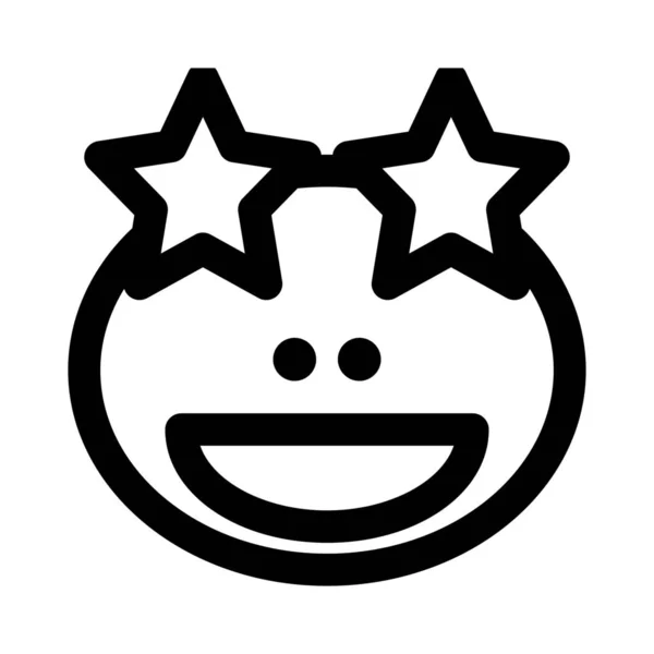 Estrella Sonriente Pegada Los Ojos Sapo Emoticono — Vector de stock