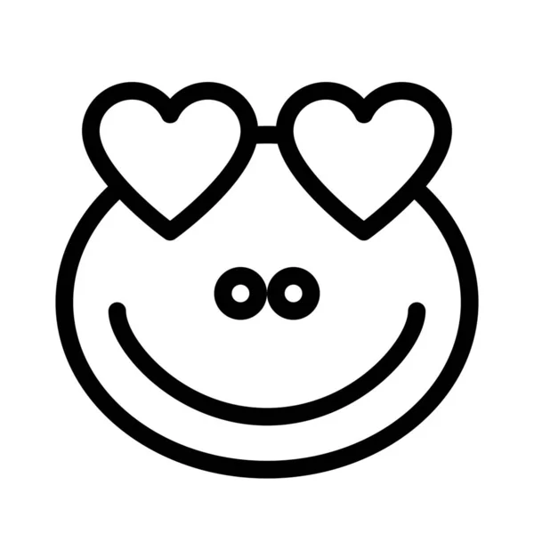 Sapo Feliz Romântico Com Olhos Coração Amor Emoji —  Vetores de Stock