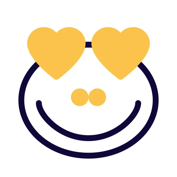 Romantisk Glad Groda Med Hjärta Ögon Kärlek Emoji — Stock vektor