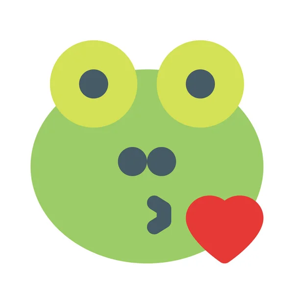 Frog Blows Kiss Pictorial Representation Emoticon — ストックベクタ