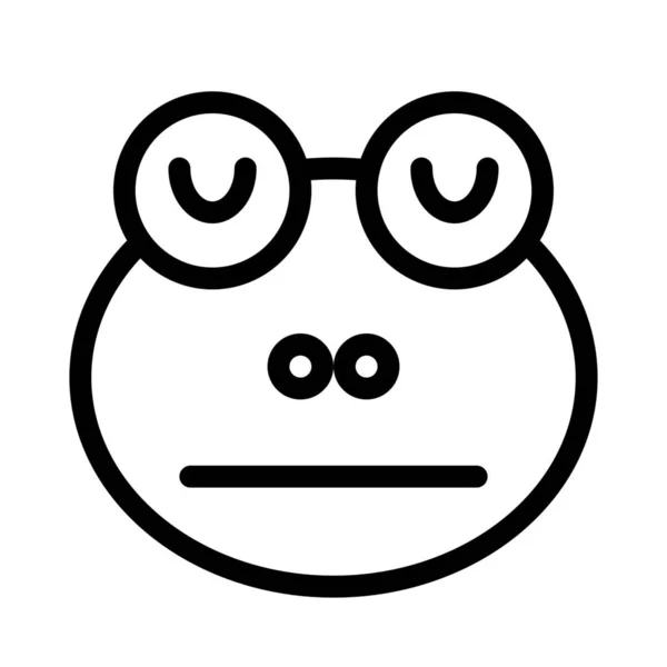 Rana Neutra Faccia Emoji Con Gli Occhi Chiusi — Vettoriale Stock
