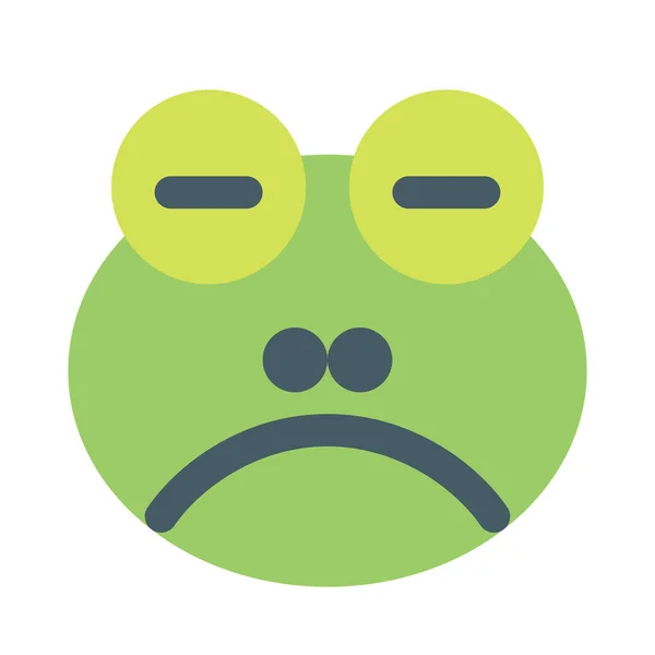Smutna Żaba Zamkniętymi Oczami Emoji — Wektor stockowy