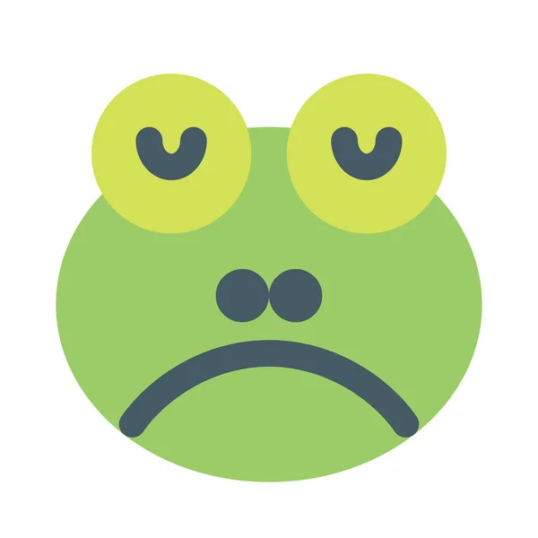 Smutna Twarz Obraz Reprezentacja Żaba Emoji Czacie — Wektor stockowy