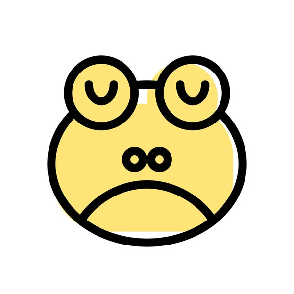 Sad Face Pictorial Representation Frog Emoji Chat — стоковый вектор