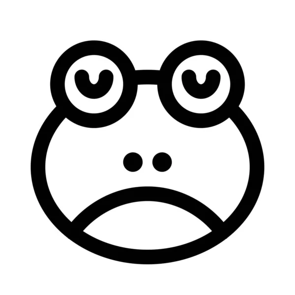 Trauriges Gesicht Bildliche Darstellung Frosch Emoji Für Chat — Stockvektor