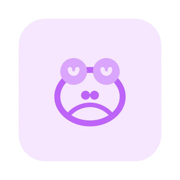 Droevig Gezicht Picturale Weergave Kikker Emoji Voor Chat — Stockvector