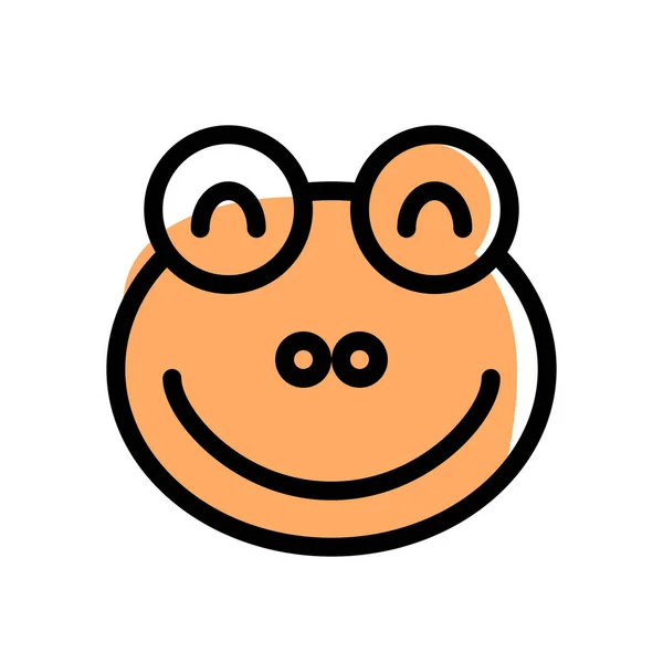 Feliz Cara Rana Sonriente Con Los Ojos Cerrados Emoji — Vector de stock