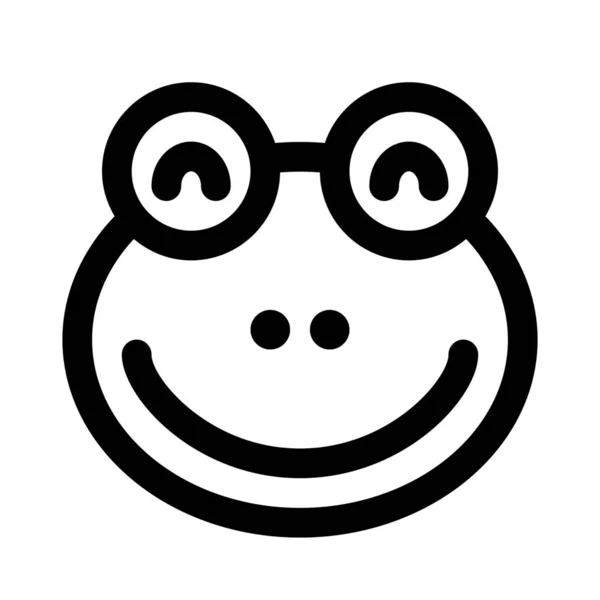 Feliz Rosto Sapo Sorridente Com Olhos Emoji Fechado —  Vetores de Stock