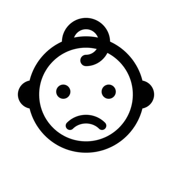 Stirnrunzeln Baby Mit Traurigem Gesichtsausdruck Emoticons — Stockvektor