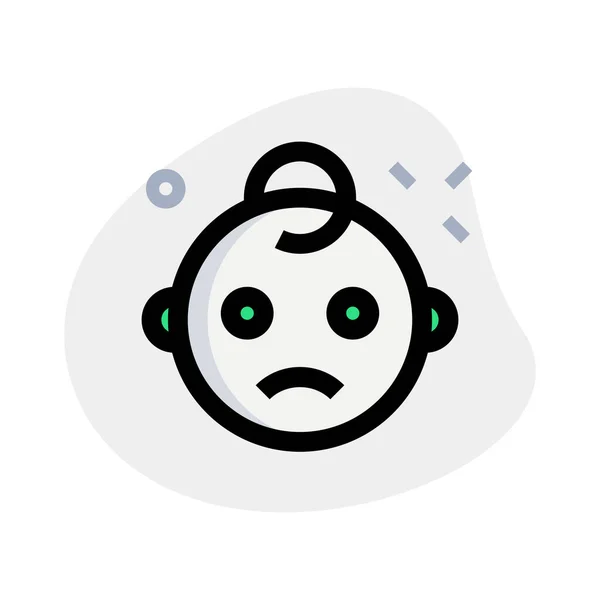Frowning Baby Sad Face Expression Emoticons — 스톡 벡터