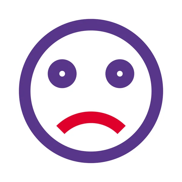 Smutná Bolestivá Tvář Obrazová Reprezentace Chat Emoji — Stockový vektor