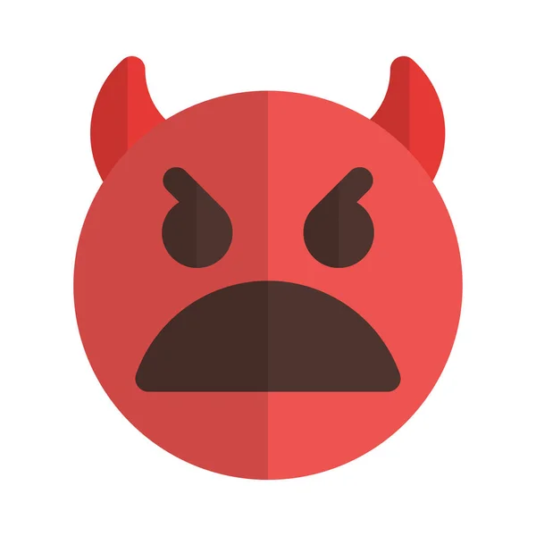 Devil Face Angry Emoticon Shared Social Media — Stock Vector