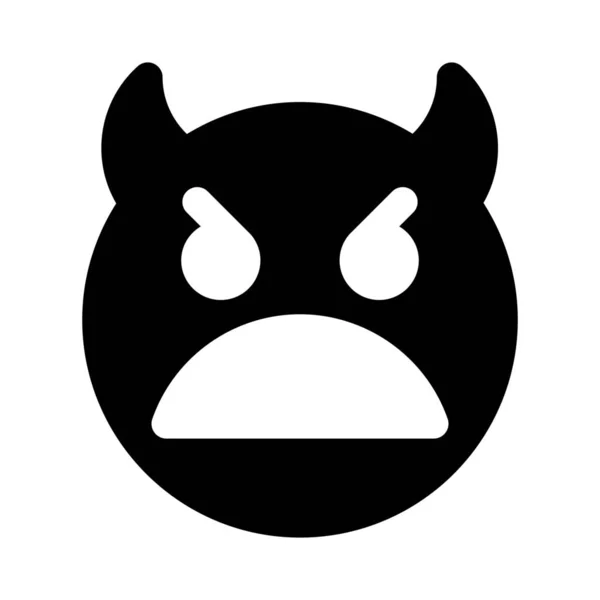 Devil Face Angry Emoticon Shared Social Media — стоковый вектор