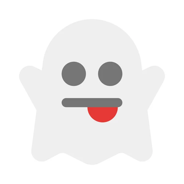 Ghost Tongue Out Scary Emoticons Shared Social Media — Stock Vector
