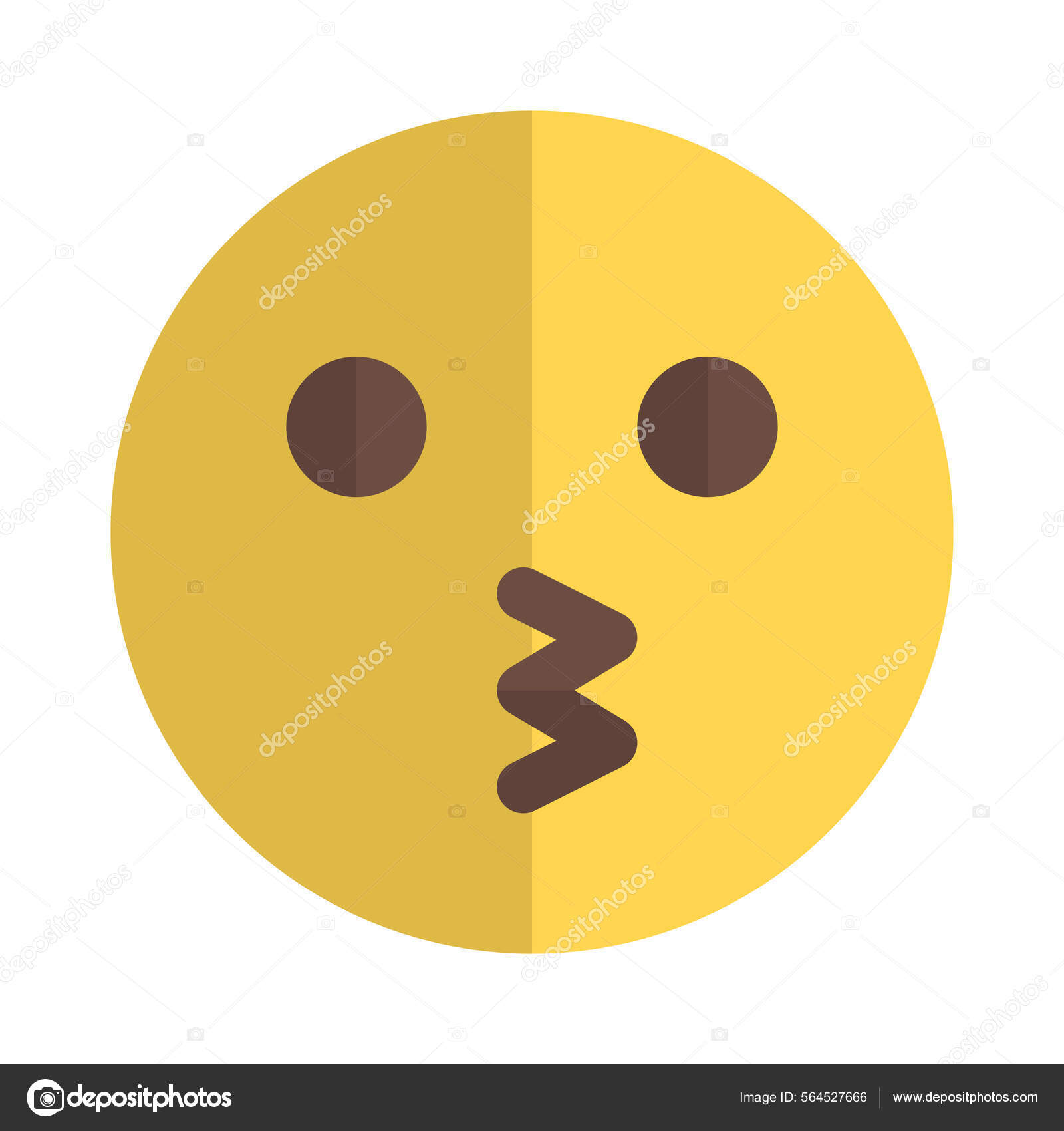 Kissing Face Expression Emoji Eyes Open Stock Vector Image by
