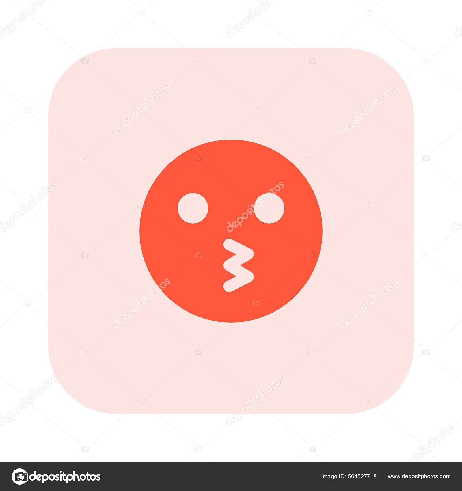 Kissing Face Expression Emoji Eyes Open Stock Vector Image by
