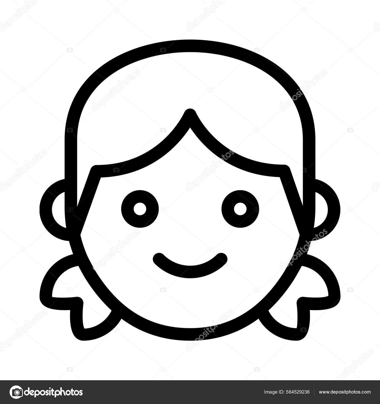 Little Girl Face Pictorial Representation Smile Emoji Stock Vector ...
