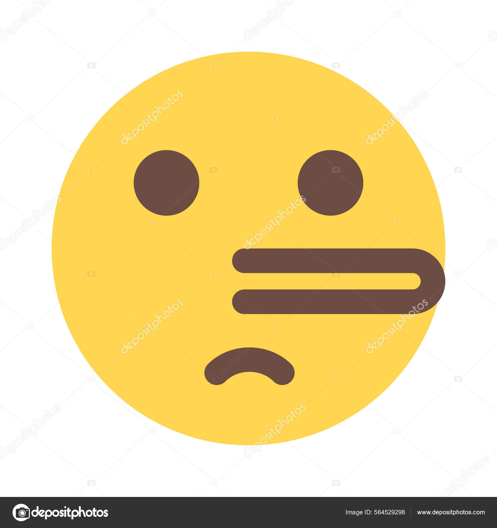 Clipart Cartoon of a Lying Lie Face Emoji Emoticon With Long 