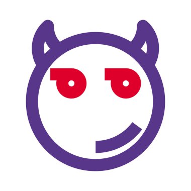 Şeytanın ciddi bakışlarının düşünceli yüz ifadesi.