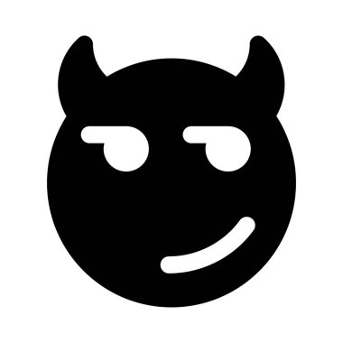 Şeytanın ciddi bakışlarının düşünceli yüz ifadesi.