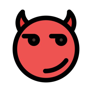 Şeytanın ciddi bakışlarının düşünceli yüz ifadesi.