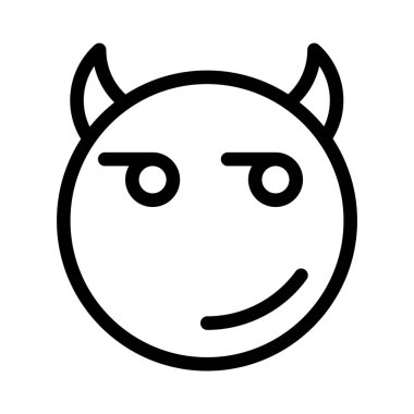 Şeytanın ciddi bakışlarının düşünceli yüz ifadesi.