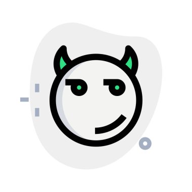 Şeytanın ciddi bakışlarının düşünceli yüz ifadesi.