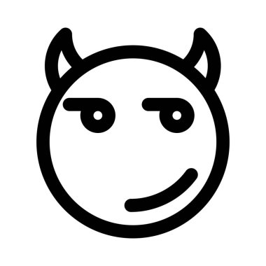 Şeytanın ciddi bakışlarının düşünceli yüz ifadesi.