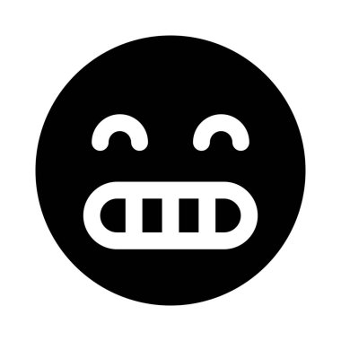 Mutlu tepkiler, dişler görünür bir gülümsemeyle