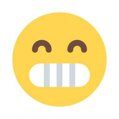 Mutlu tepkiler, dişler görünür bir gülümsemeyle