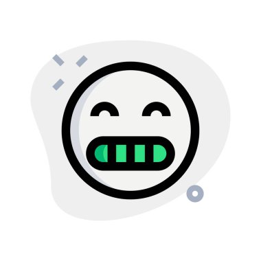 Mutlu tepkiler, dişler görünür bir gülümsemeyle