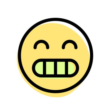 Mutlu tepkiler, dişler görünür bir gülümsemeyle