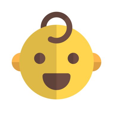 Bebek sırıtırken dişlerini göstermek için yüzünü buruşturuyor