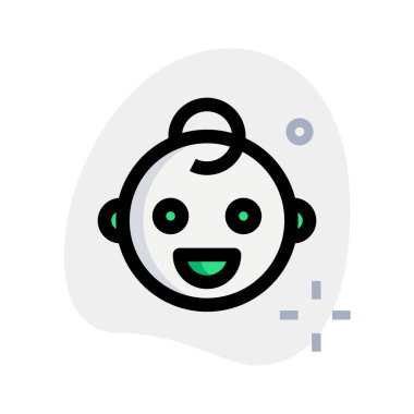 Bebek sırıtırken dişlerini göstermek için yüzünü buruşturuyor