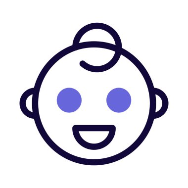 Bebek sırıtırken dişlerini göstermek için yüzünü buruşturuyor