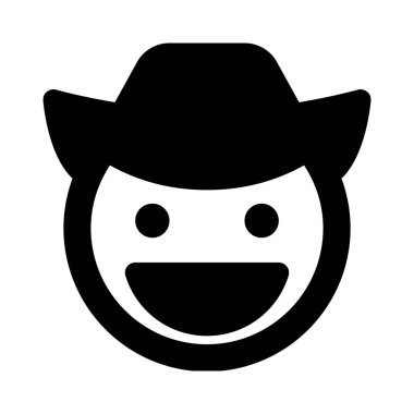 Sırıtan kovboy ve açık ağızla gülümseyen şapka.