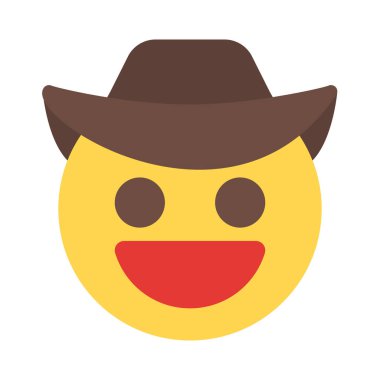 Sırıtan kovboy ve açık ağızla gülümseyen şapka.