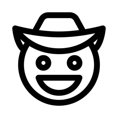 Sırıtan kovboy ve açık ağızla gülümseyen şapka.