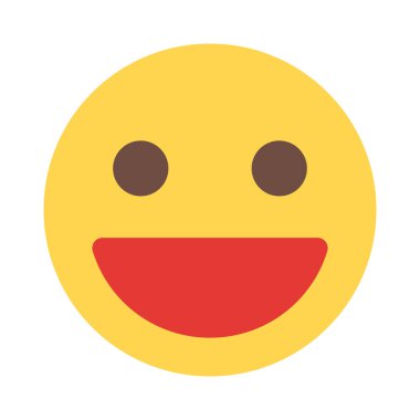 Ağzı açık sırıtan yüz ifadesi.