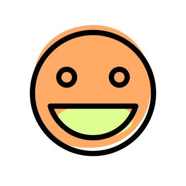 Ağzı açık sırıtan yüz ifadesi.