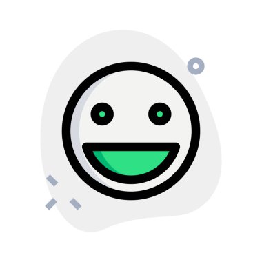 Ağzı açık sırıtan yüz ifadesi.