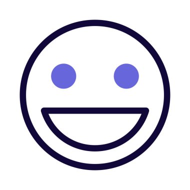 Ağzı açık sırıtan yüz ifadesi.