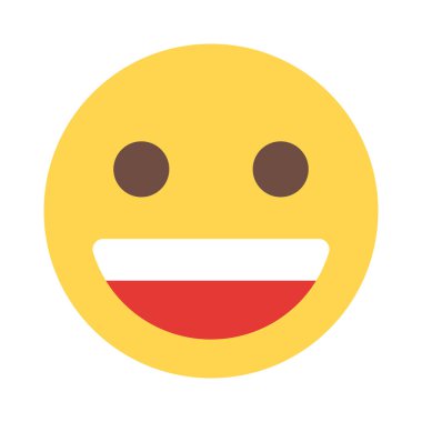 Gözleri açık sırıtarak dişlerini gösteriyor.