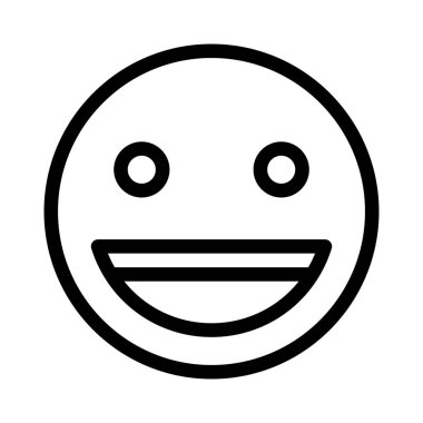 Gözleri açık sırıtarak dişlerini gösteriyor.