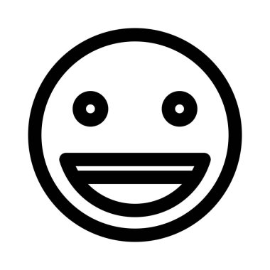 Gözleri açık sırıtarak dişlerini gösteriyor.