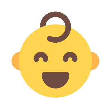 Mutlu bebek gülüşü ve açık ağızlı sırıtış