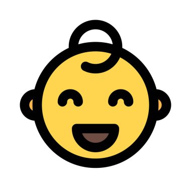 Mutlu bebek gülüşü ve açık ağızlı sırıtış